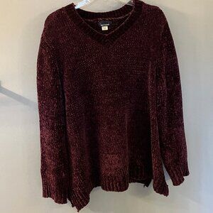 Basic Edition XL Pullover Purple Velour Sweater